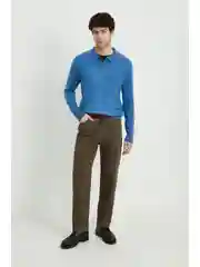 Синий джемпер с шерстью