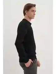 Черный джемпер с шерстью