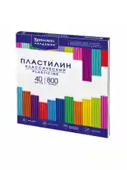 Пластилин набор 2 штуки по 40 цветов большой, классический, 1600 грамм, 2 стека, Brauberg