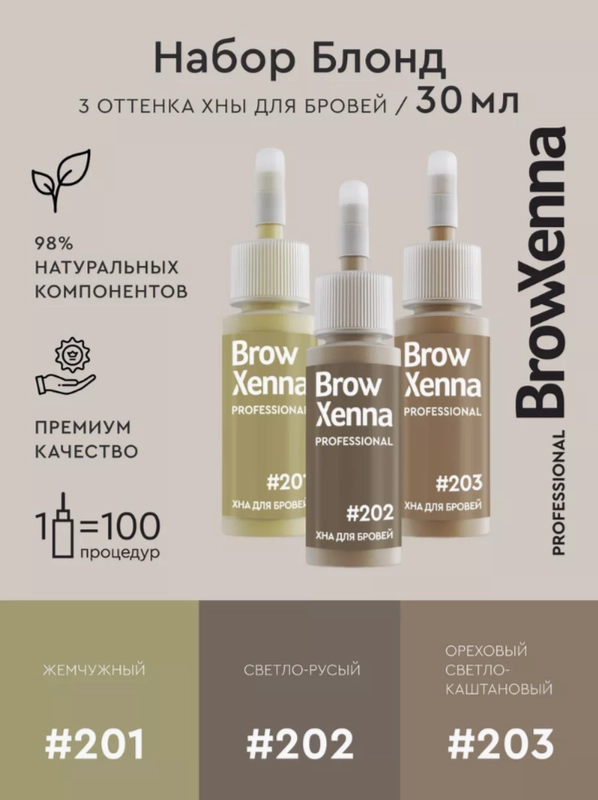 Набор хны для бровей и ресниц Brow Henna "Блонд"