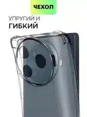 Прозрачный чехол для Tecno Camon 30 Pro 5G противоударный силиконовый BROSCORP с защитой камер, углов