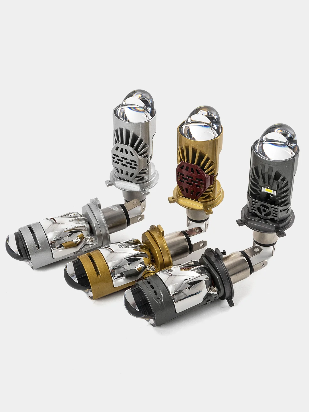 Белый мини Линзы Bi Led H4 (2 шт) автомобильные светодиодные лампы 12- 24V