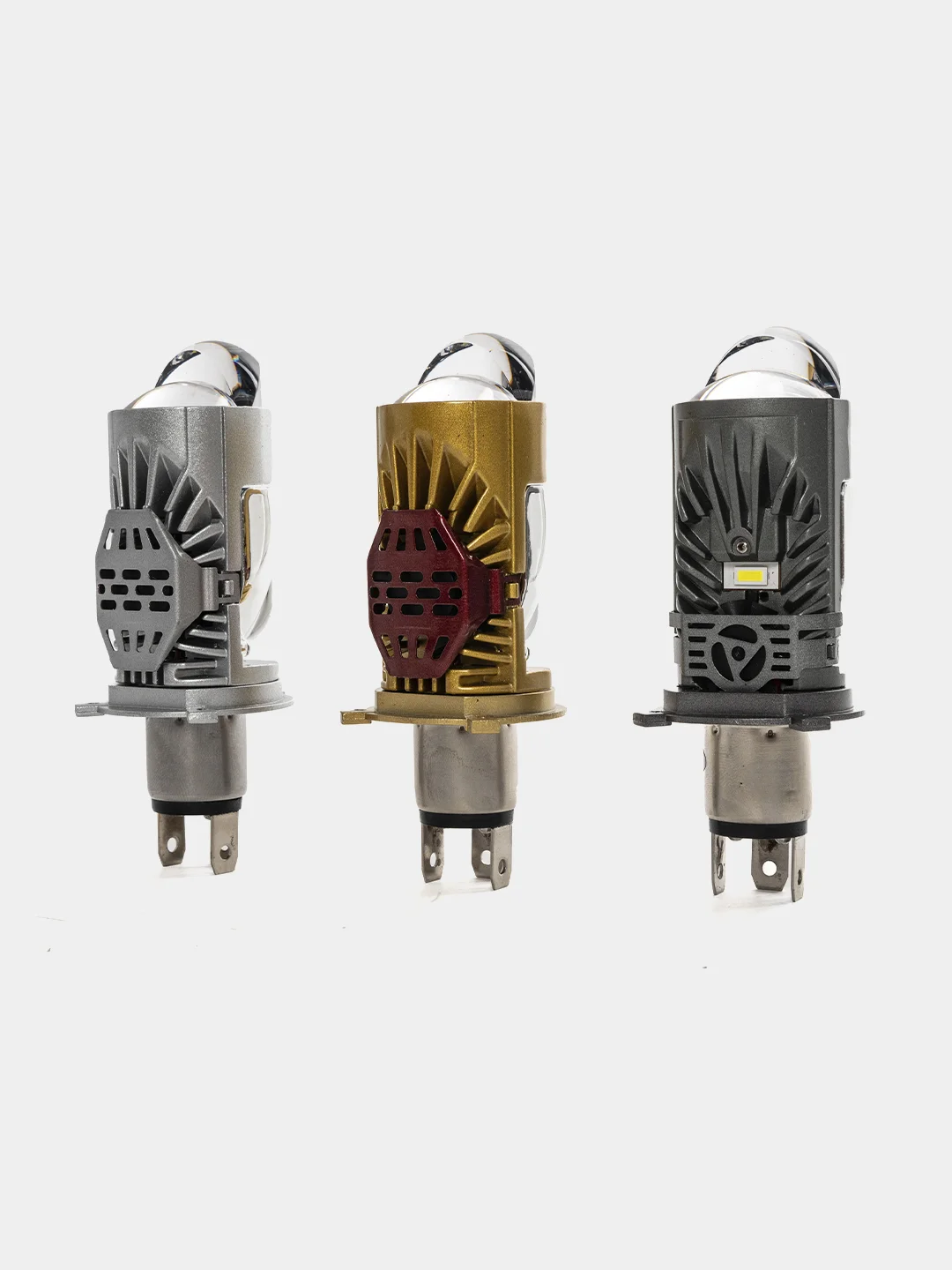 Белый мини Линзы Bi Led H4 (2 шт) автомобильные светодиодные лампы 12- 24V