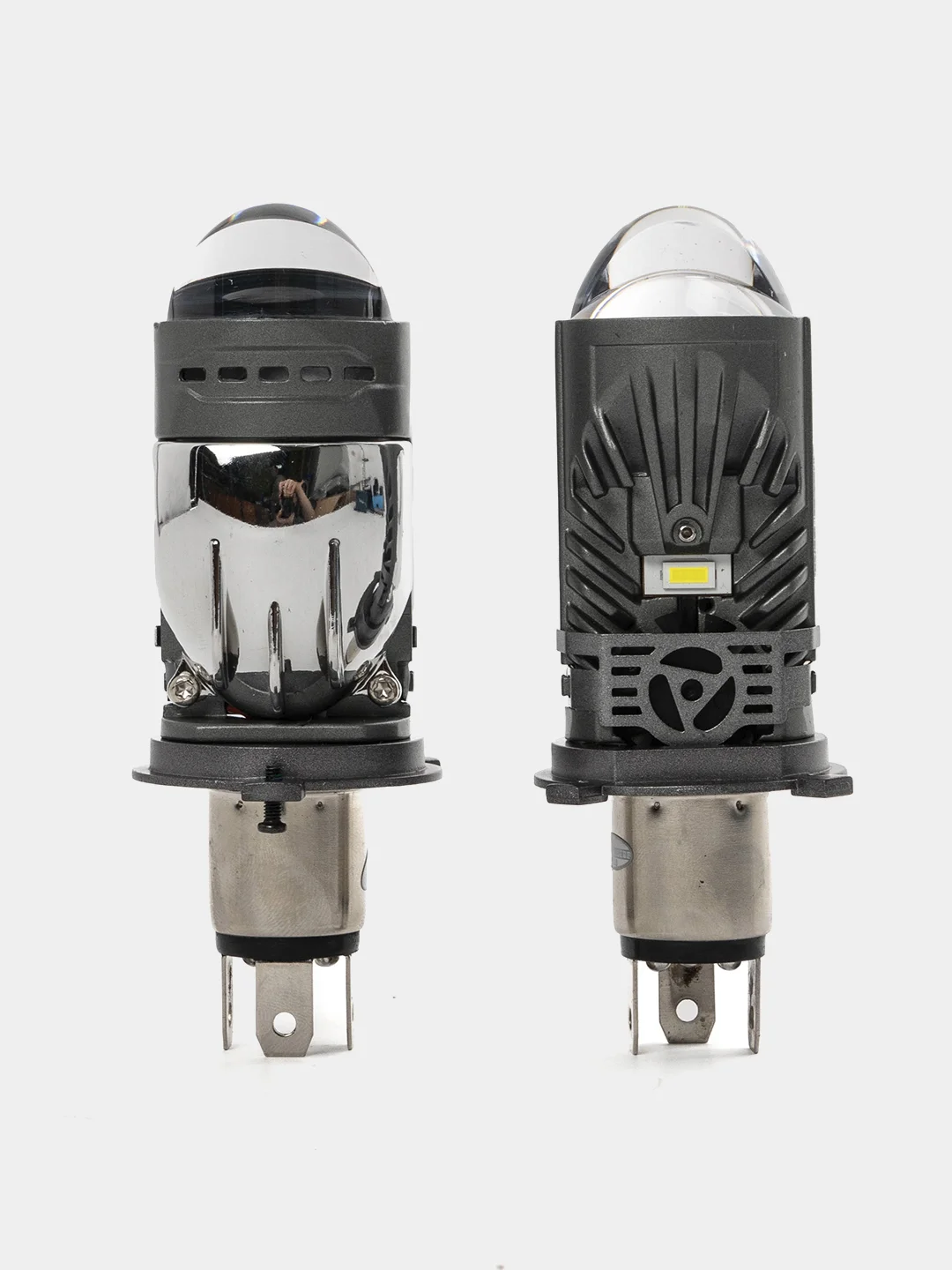 Угольный мини Линзы Bi Led H4 (2 шт) автомобильные светодиодные лампы 12- 24V