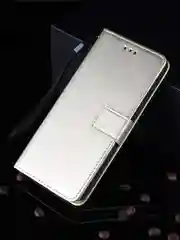 Золотой чехол-книжка с магнитной застежкой для iPhone 16/15/14/13/12/11/Pro/Max/Mini/Plus