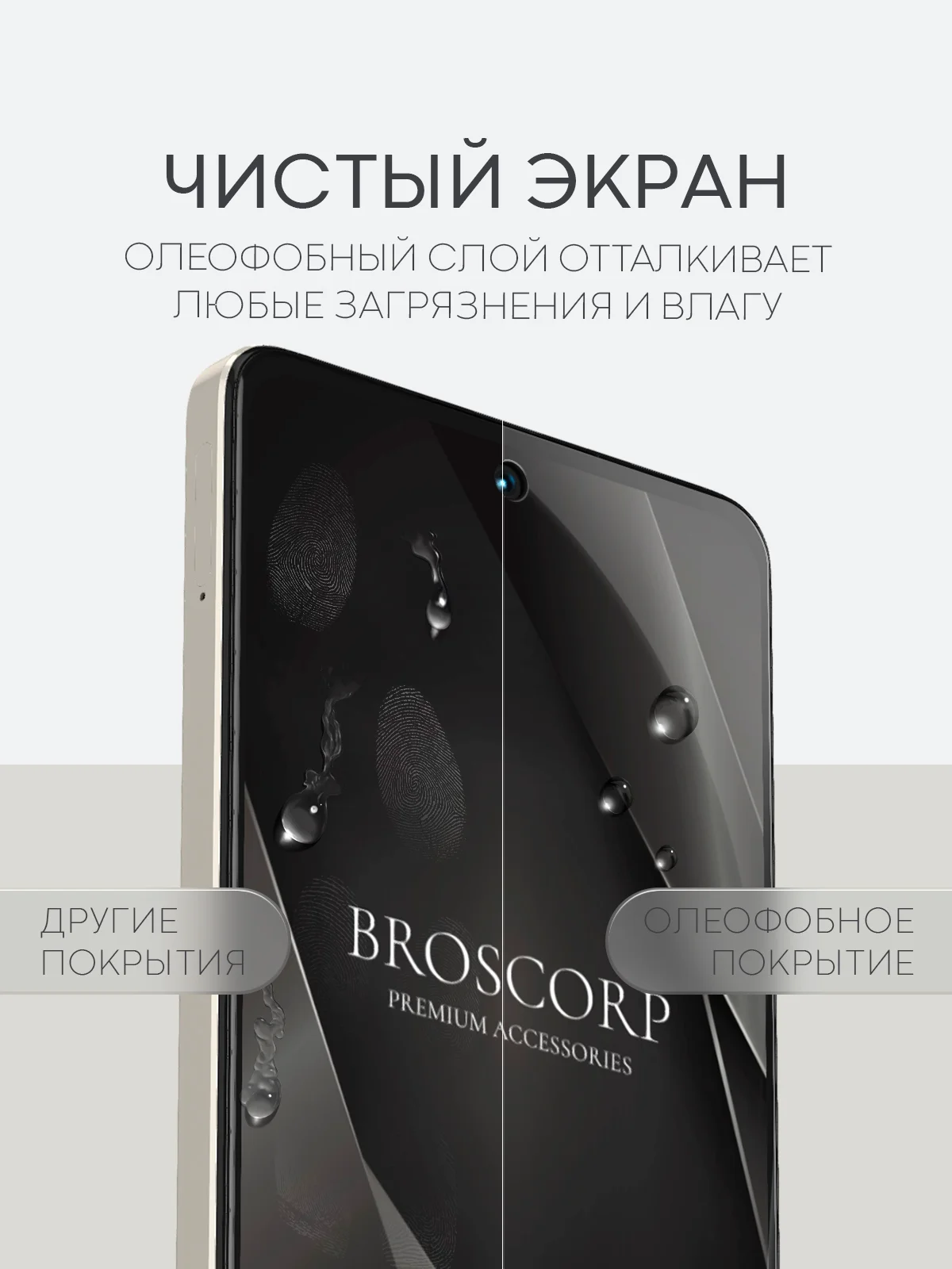 Прозрачный 1-2 шт защитная плёнка для Realme C55 гидрогелевая BROSCORP прозрачная тонкая не стекло