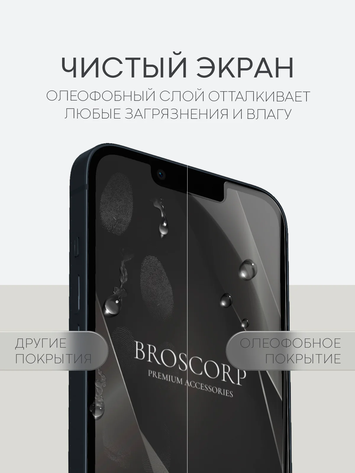 Прозрачный 1-2 шт защитная плёнка для iPhone 14 гидрогелевая BROSCORP прозрачная тонкая, не стекло
