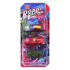 Набор металлических машинок ТехноПарк Road Racing. Супергерои, 7,5 см