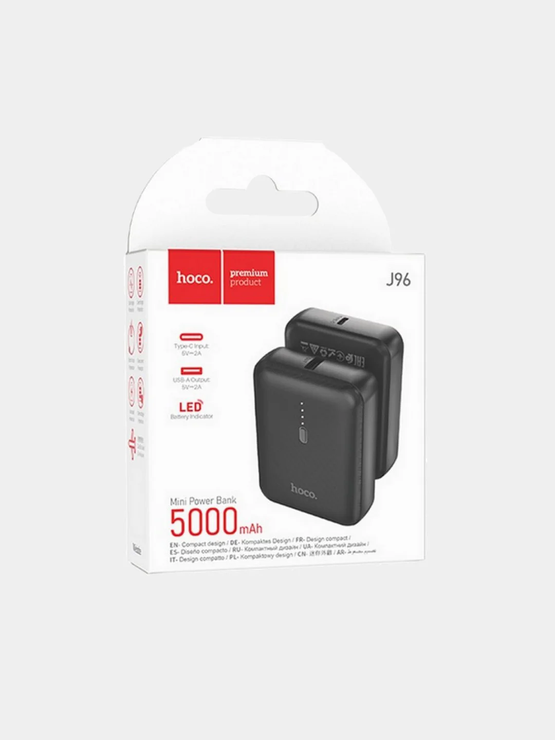 Компактный мини повербанк Hoco J96 5000 mAh