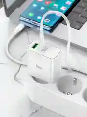 Блок питания для iPhone и Android Hoco C113A 65W с быстрой зарядкой и кабелем