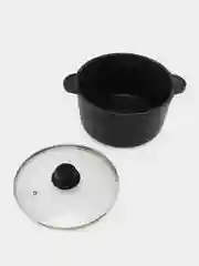 Кастрюля 4 л Elan Gallery ГАРМОНИЯ ВКУСА Черный мрамор с крышкой D22
