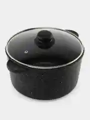 Кастрюля 4 л Elan Gallery ГАРМОНИЯ ВКУСА Черный мрамор с крышкой D22