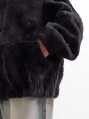 Шуба, из эко меха серая