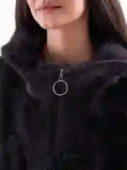 Шуба, из эко меха серая