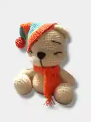 Игрушка мягкая мишка, вязанный, ручная работа. Новогодний мишка