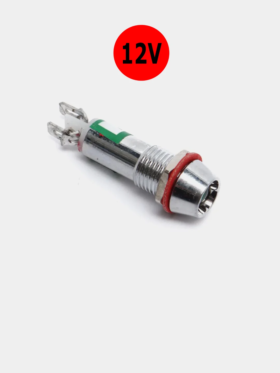 12В Индикатор световой контрольная лампа светодиод в корпусе L-615-R 12V красный (8мм)