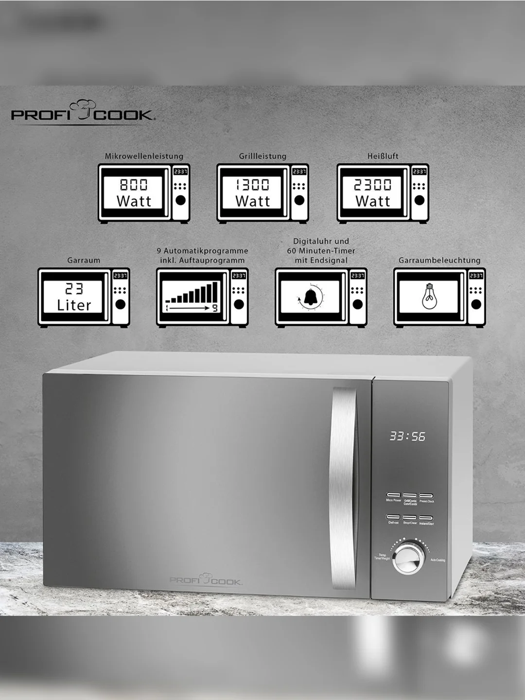 Микроволновая печь Profi Cook PC-MWG 1176 silber