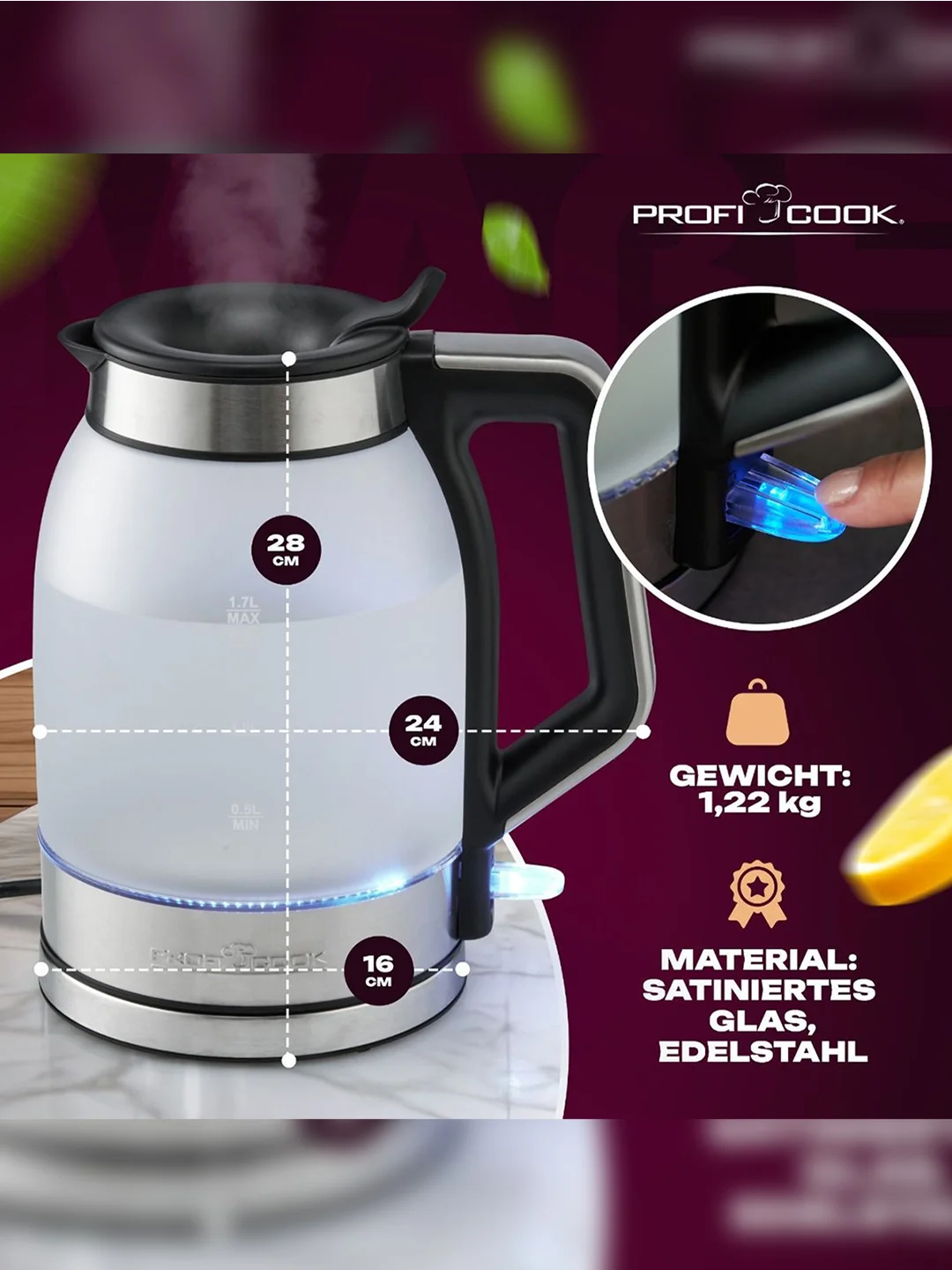 Чайник Profi Cook PC-WKS 1215 G