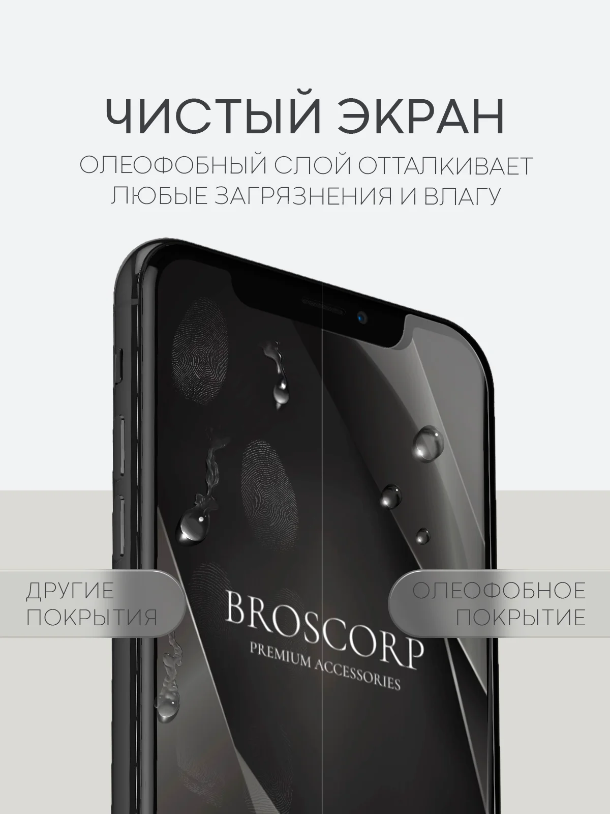 Прозрачный 1-2 шт защитная плёнка для iPhone 11 Pro, X, Xs гидрогелевая BROSCORP прозрачная тонкая