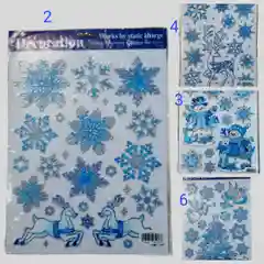 Многоразовые новогодние наклейки на окна 30*41 см, 10 видов / Декор окон / Новый год