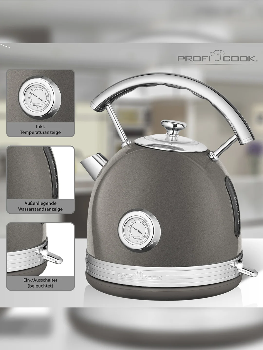 Чайник Profi Cook PC-WKS 1192 anthrazit