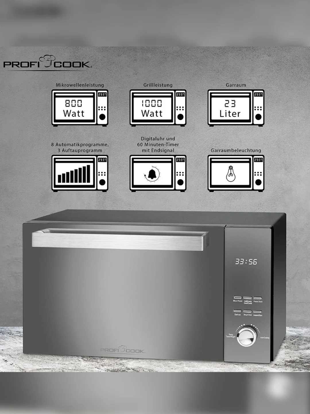 Микроволновая печь Profi Cook PC-MWG 1204 schwarz