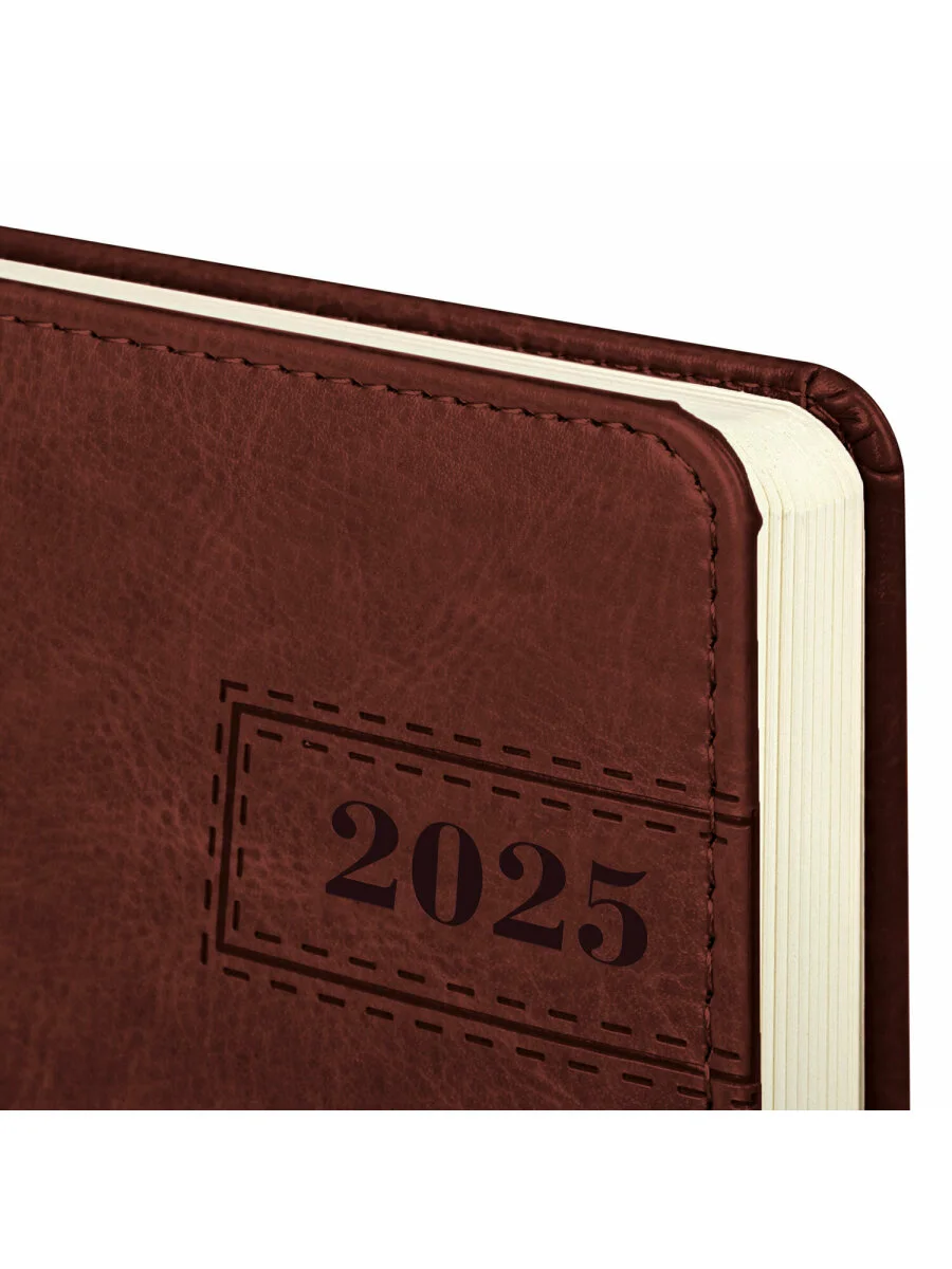 Ежедневник датированный 2025 Brauberg, планер планинг записная книжка А5, под кожу