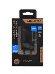 Зарядное устройство 1USB+1TYPE-C 35W QC3.0 00-00028403 BLACK GOPOWER