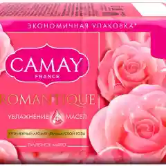 Парфюмированное твердое мыло CAMAY Romantique, с ароматом французской розы, 4х75 г