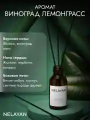 Зеленый аромадиффузор NELAYAN для дома с палочками, 100 мл