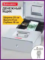 Ящик для ценностей, ключевой замок, серебристый, 90 х 180 х 250 мм