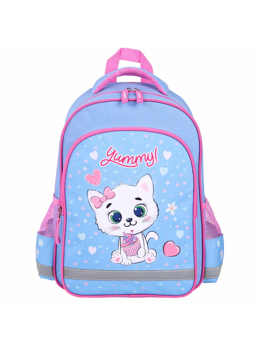 Рюкзак школьный для девочки Пифагор School, 1 отделение, 3 кармана, Yummy cupcake 271405