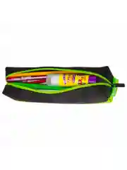 Пенал-косметичка BRAUBERG, мягкий, Black&Bright, черно-зеленый, 21х5х5 см, 229005