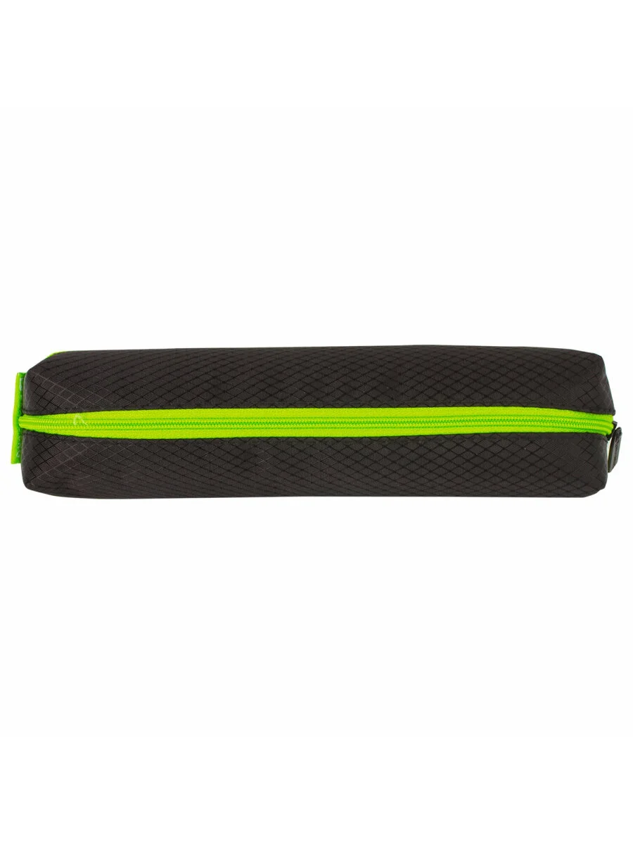 Пенал-косметичка BRAUBERG, мягкий, Black&Bright, черно-зеленый, 21х5х5 см, 229005