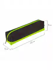Пенал-косметичка BRAUBERG, мягкий, Black&Bright, черно-зеленый, 21х5х5 см, 229005
