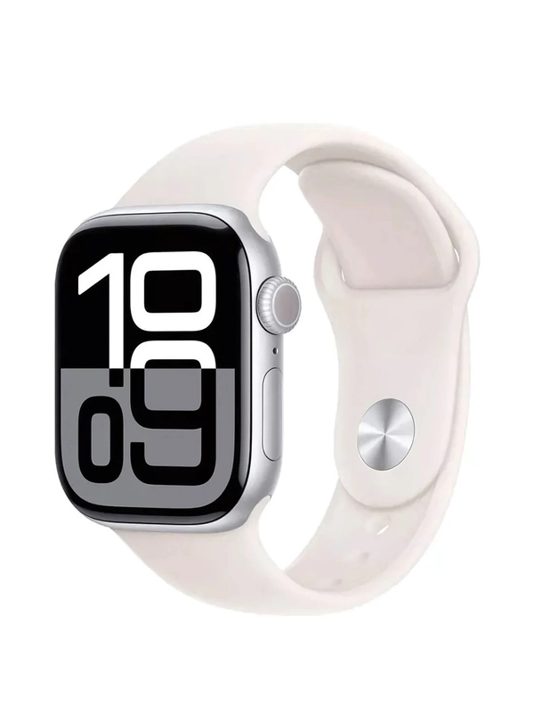 Смарт-часы Apple Watch Series 10 сереб. Sport Band рем.белый