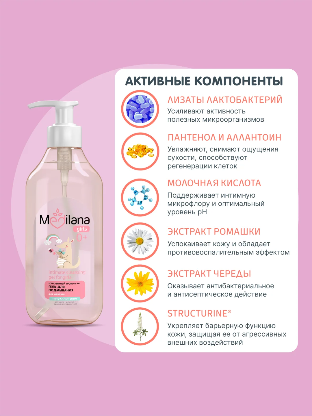 MEDILANA Гель для подмывания девочек, естественный уровень рН, 300 мл