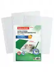Папки-файлы перфорированные А4 BRAUBERG "EXTRA 700", КОМПЛЕКТ 50 шт., матовые, ПЛОТНЫЕ