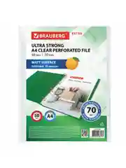 Папки-файлы перфорированные А4 BRAUBERG "EXTRA 700", КОМПЛЕКТ 50 шт., матовые, ПЛОТНЫЕ