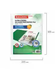 Папки-файлы перфорированные А4 BRAUBERG "EXTRA 700", КОМПЛЕКТ 50 шт., матовые, ПЛОТНЫЕ