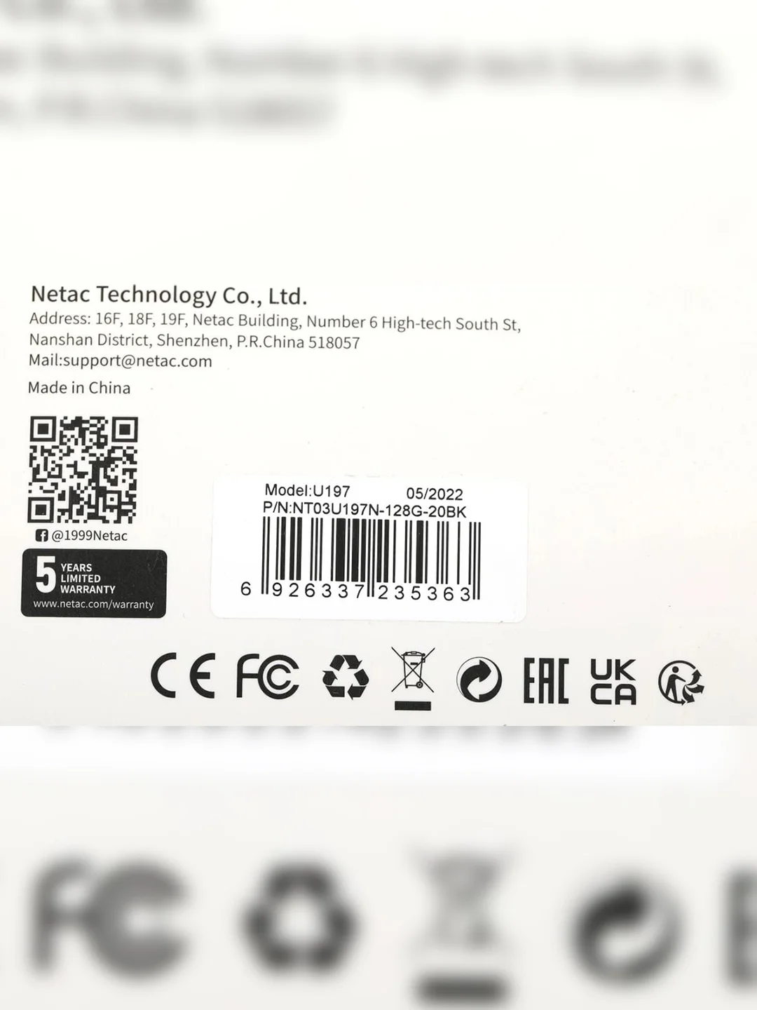 Флэш-накопитель USB2.0 NT03U197N-128G-20BK NETAC