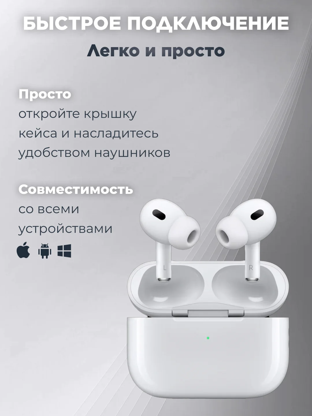 Белый беспроводные наушники Pods Pro c микрофоном, сенсорные, с анимацией для iPhone, Android