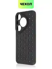 Черный чехол "Соты" для Huawei Pura 70 Pro/ Pro Plus силиконовый BROSCORP матовый с защитой камер
