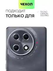 Прозрачный чехол для Tecno Camon 30s Pro противоударный силиконовый BROSCORP прозрачный с углами