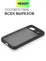 Черный чехол для Google Pixel 8a пластиковый с силиконом BROSCORP противоударный с защитой камер