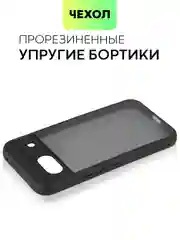 Черный чехол для Google Pixel 8a пластиковый с силиконом BROSCORP противоударный с защитой камер