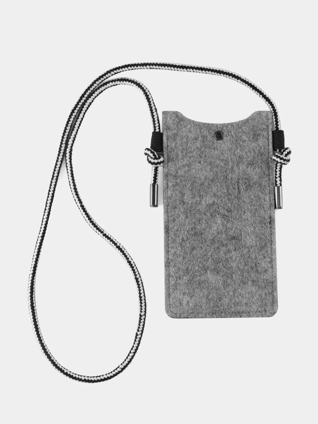 Серый меланж чехол для смартфона на шнуре, из фетра, в двух цветах