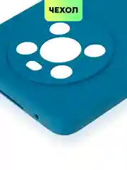 Синий чехол BROSCORP для Honor X9 матовый, силиконовый, тонкий, бортик вокруг камер