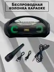 Колонка караоке беспроводная Bluetooth, AUX, FM со светомузыкой