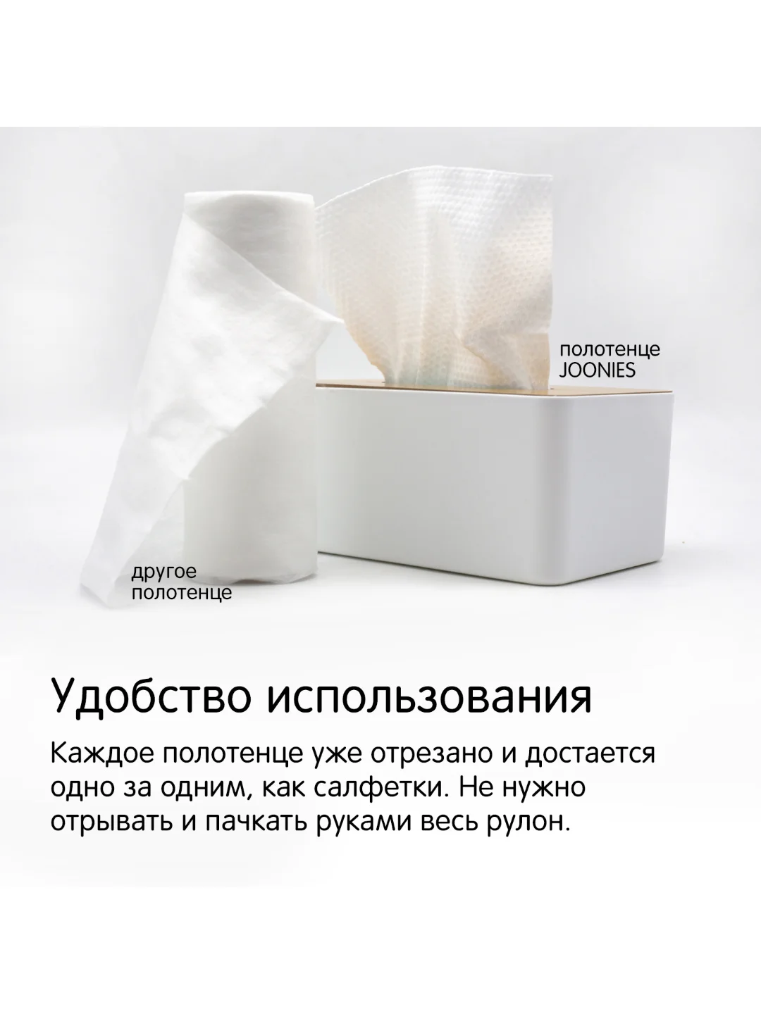 Полотенца одноразовые из нетканого материала Joonies, 60 штук
